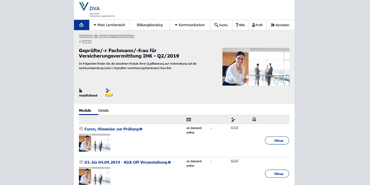 Virtuelle Versicherungsakademie Deutsche Versicherungsakademie DVA