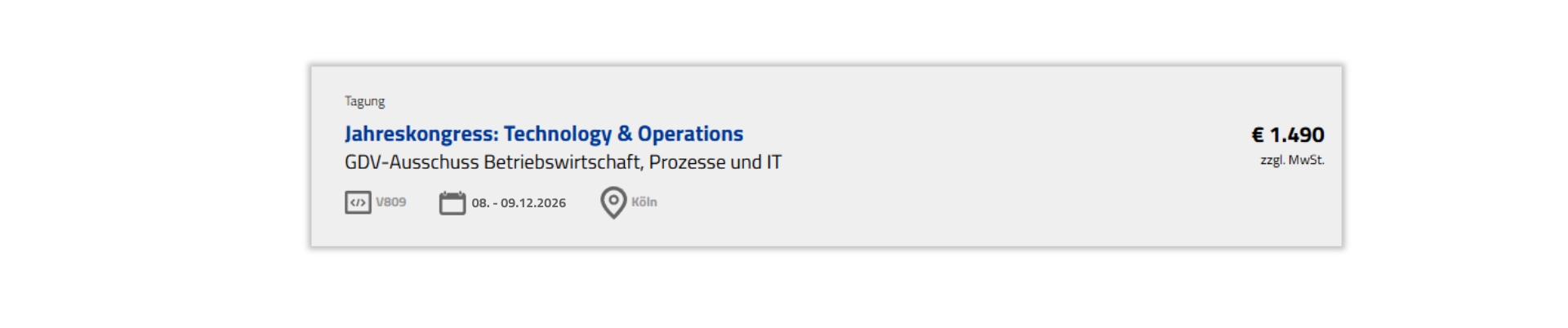 Jahreskongress: Technology & Operations 2026